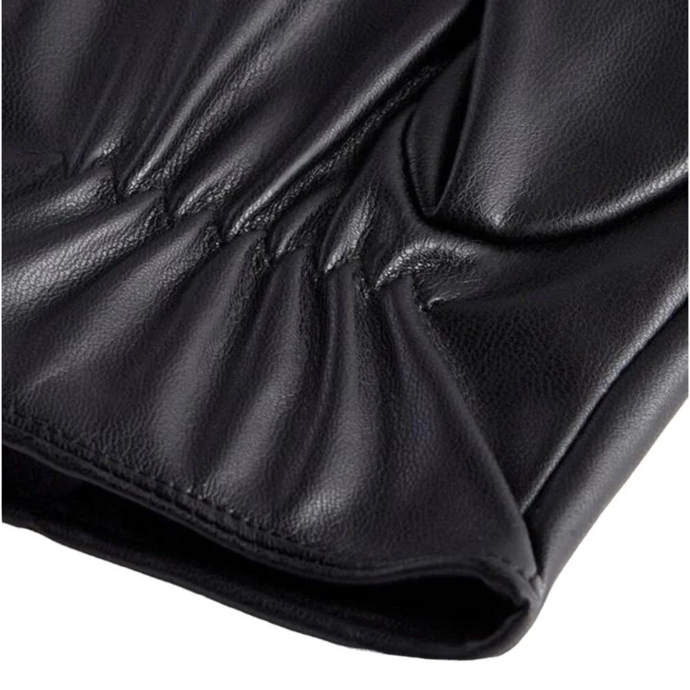 Torrid Womens Black Faux Leather Dressy Evening Out Gloves Size S/M